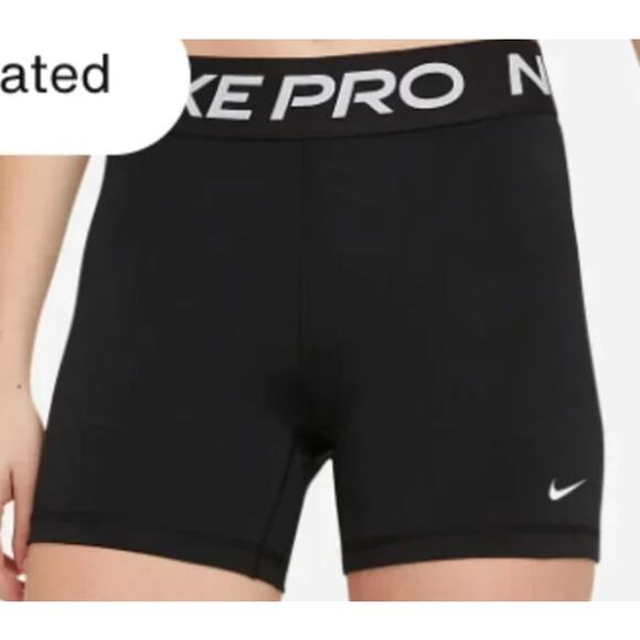 Nike Dri-Fit Black Stretch Athletic Activewear Large Logo Waistband Performance - Picture 1 of 6